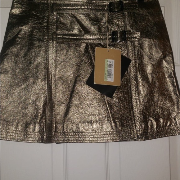 Galliano - Short Leather Metallic color Skirt - Picture 5 of 5